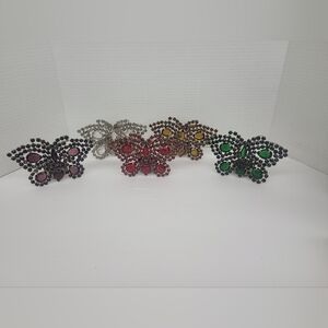 Rhinestone butterfly tealight holders